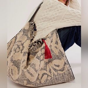 NWT Free People Miramar Carryall Bag in Azulejos